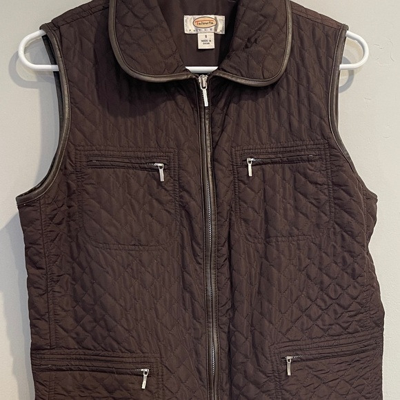 Talbots Quilted Chocolate Vest Size Small - Picture 3 of 6